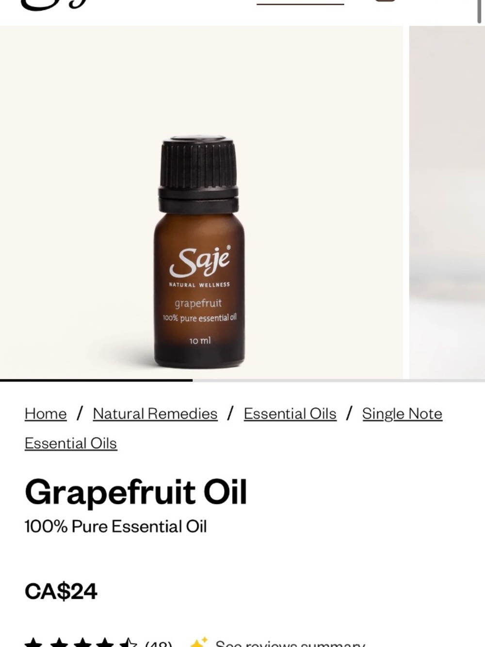 BNIB Sage Grapefruit 100% Pure Essential Oil